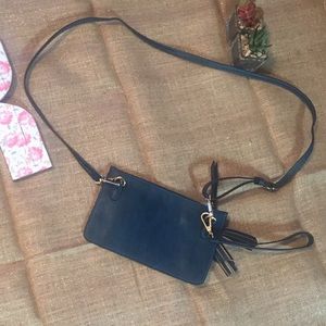 Teal wristlet with tassels... spring/fall color